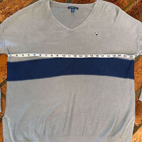 Southern Shirt Cotton Sweater V Neck - Picture 5 of 7